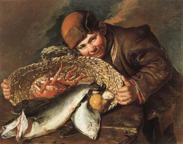 CERUTI, Giacomo Boy with a  Basket of Fish china oil painting image